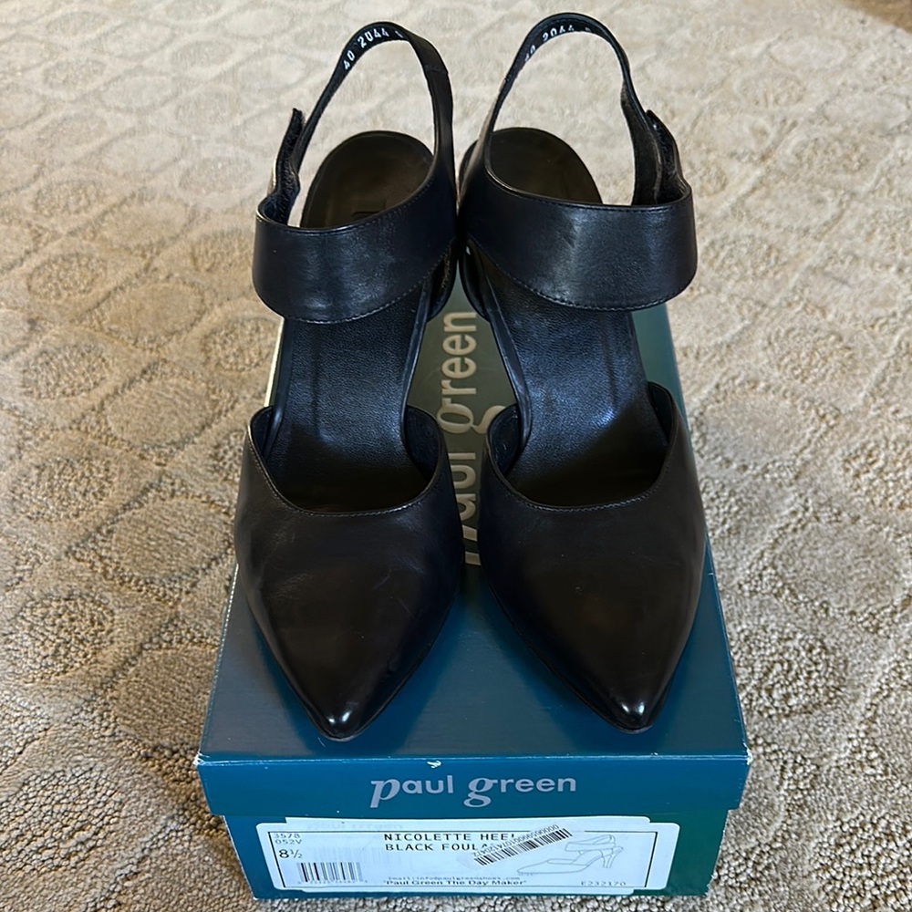 Paul Green Black Slingback Heels size 8.5